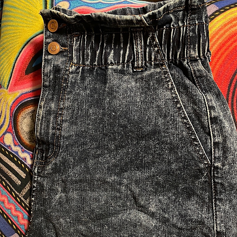 Brand New! Worn once high waist *NOBO* acid blue Jean shorts